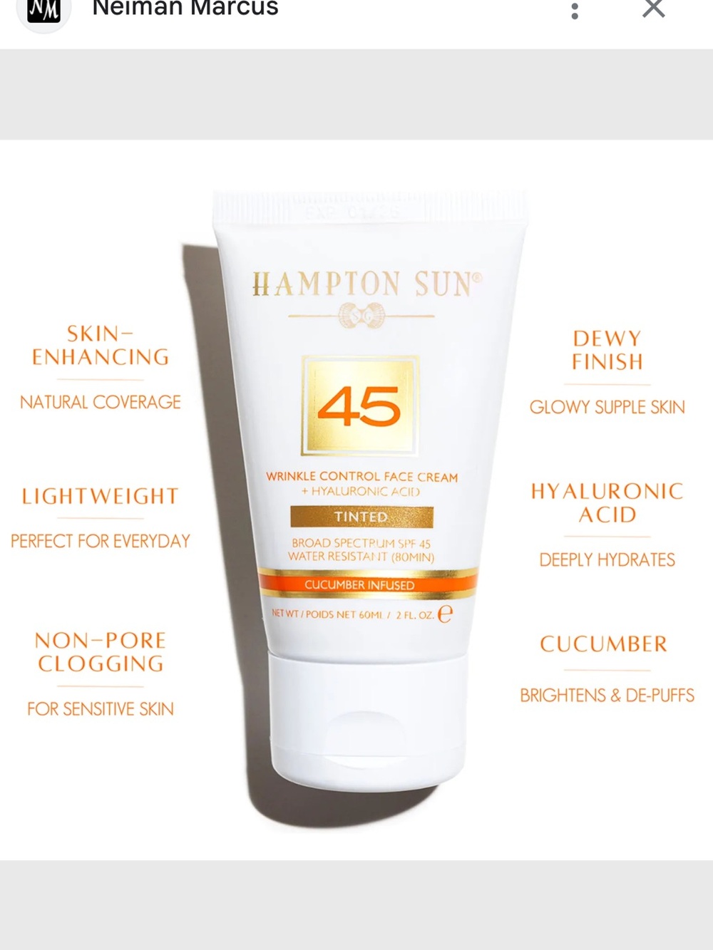 Bundle 8 New 45 Tinted Wrinkle Control Face Cream SPF 45 - White